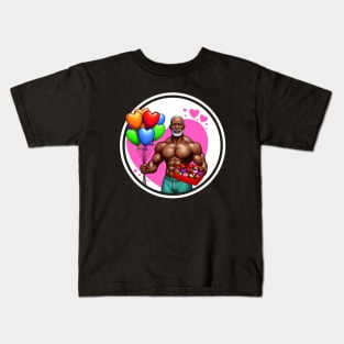 Muscular man in love Kids T-Shirt